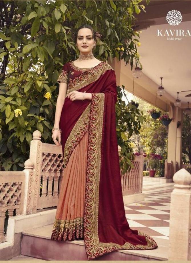 KAVIRA AARNA Latest fancy Designer Heavy Stylish Wedding Wear Embroidered Work Fancy Saree Collection